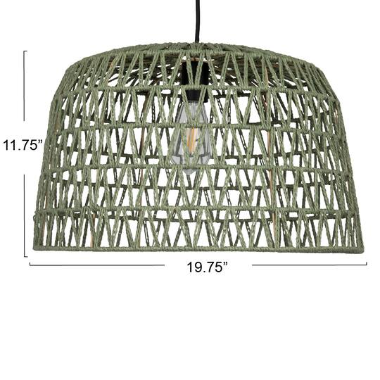Hello Honey® 19.5" Boho Open Weave Metal and Paper Rope Ceiling Light